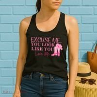 Funny Excuse Me You Look Like You Love Me Funny Boots Memes T Women's Tank Top thumb 2