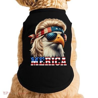 Funny Eagle Merica 4th July Blonde Wig Mullet Funny Man Doggie Tank