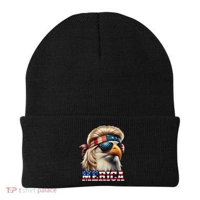 Funny Eagle Merica 4th July Blonde Wig Mullet Funny Man Beanie