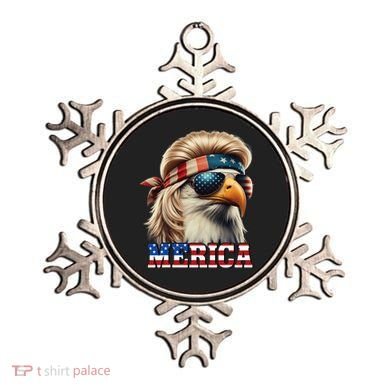 Funny Eagle Merica 4th July Blonde Wig Mullet Funny Man Ornament