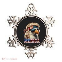 Funny Eagle Merica 4th July Blonde Wig Mullet Funny Man Ornament thumb 0