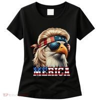 Funny Eagle Merica 4th July Blonde Wig Mullet Funny Man Women's T-Shirt thumb 0