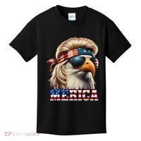 Funny Eagle Merica 4th July Blonde Wig Mullet Funny Man Kids T-Shirt thumb 0