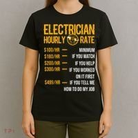 Funny Electrician Men Electrician Hourly Rate Electrician T-Shirt thumb 4