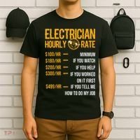 Funny Electrician Men Electrician Hourly Rate Electrician T-Shirt thumb 6