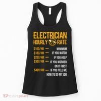 Funny Electrician Men Electrician Hourly Rate Electrician Women's Tank Top thumb 0