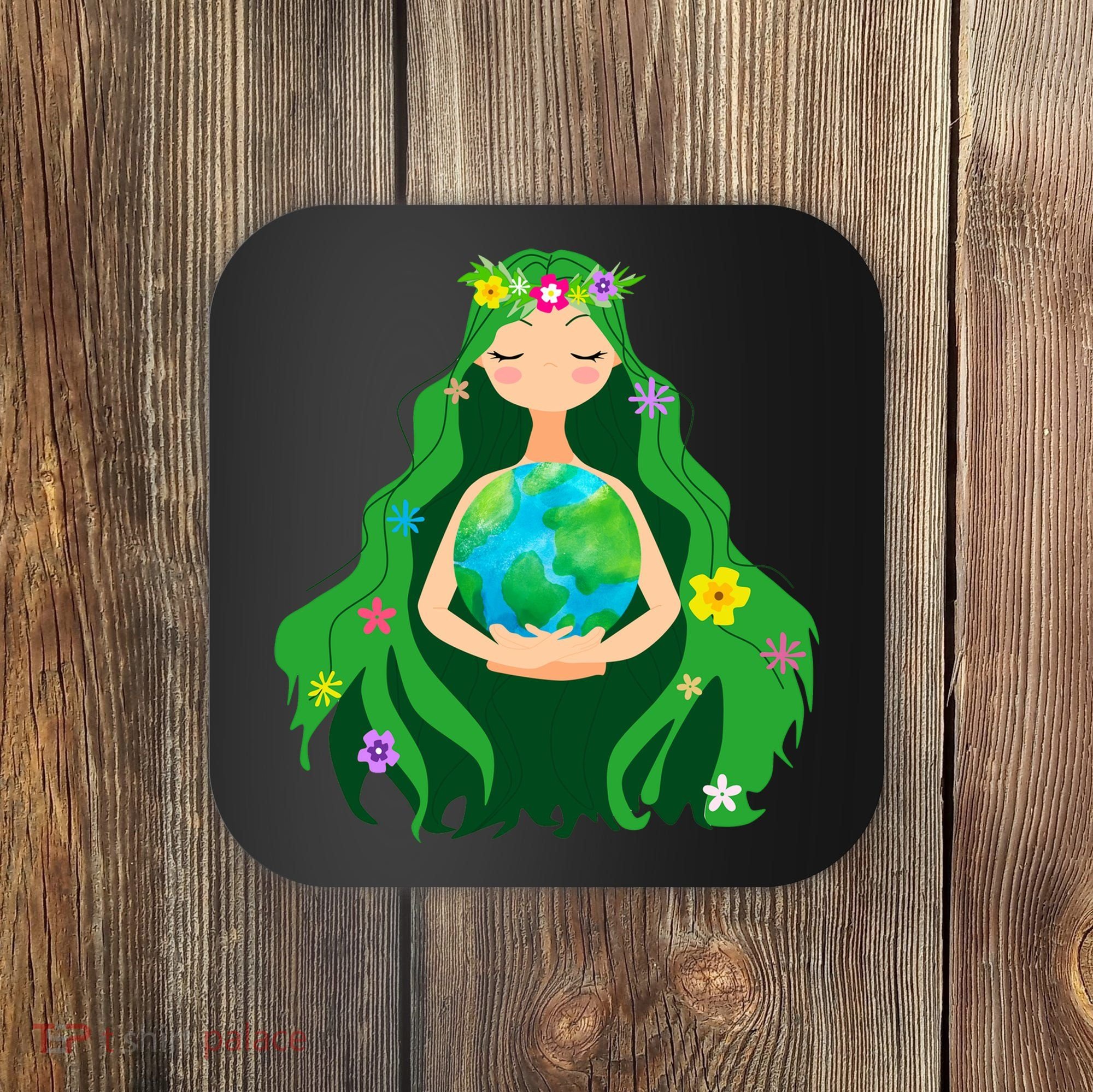 Flower Earth Mother Figure Cute Coaster