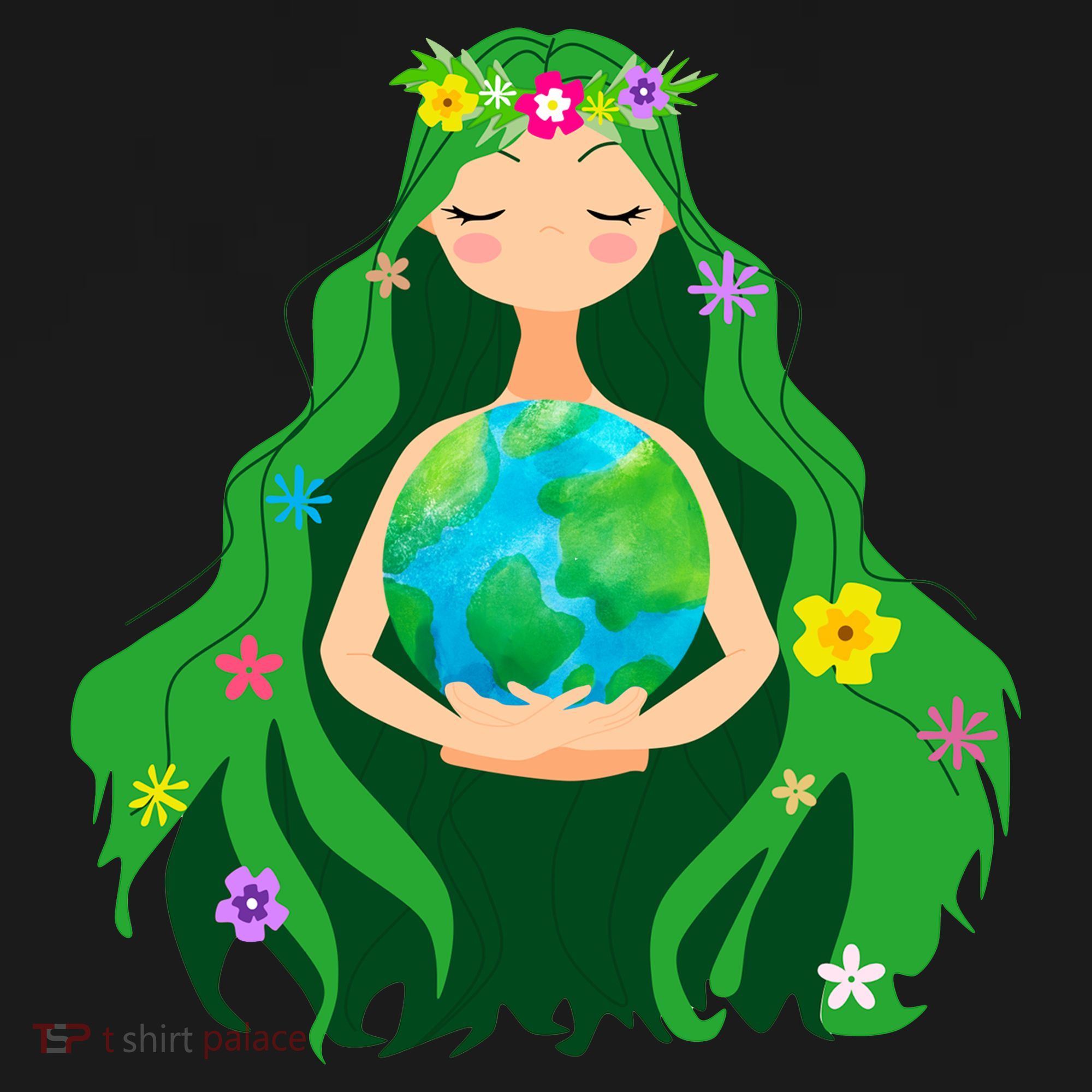Flower Earth Mother Figure Cute Coaster