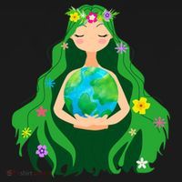 Flower Earth Mother Figure Cute Tall Sweatshirt thumb 2