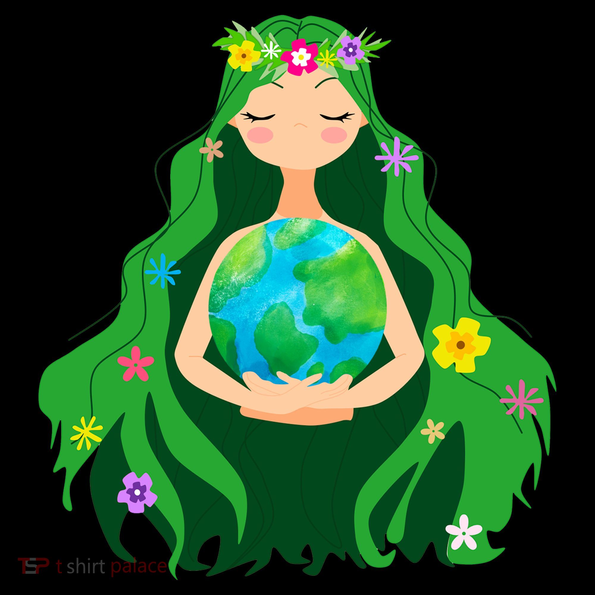 Flower Earth Mother Figure Cute Tall Sweatshirt