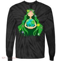 Flower Earth Mother Figure Cute Tie-Dye Long Sleeve Shirt thumb 0