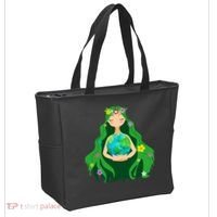 Flower Earth Mother Figure Cute Tote Bag thumb 2