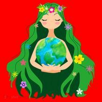 Flower Earth Mother Figure Cute Santa Hat thumb 1