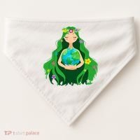 Flower Earth Mother Figure Cute USA-Made Doggie Bandana thumb 0