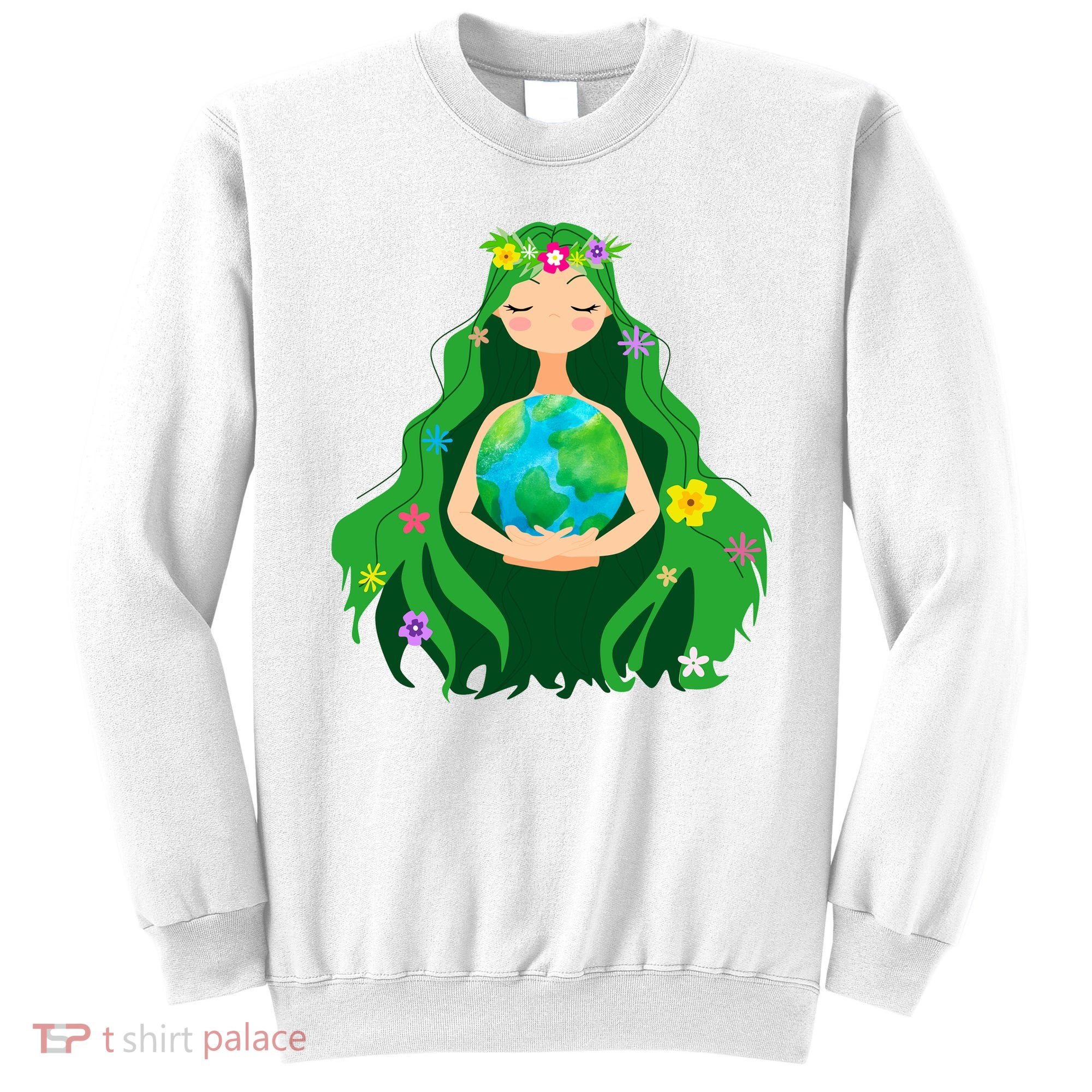Flower Earth Mother Figure Cute Sweatshirt