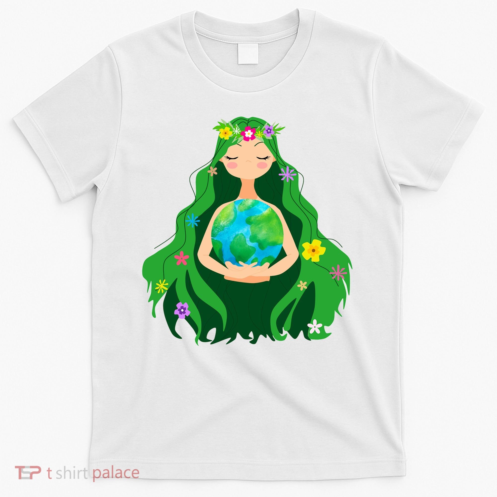 Flower Earth Mother Figure Cute T-Shirt