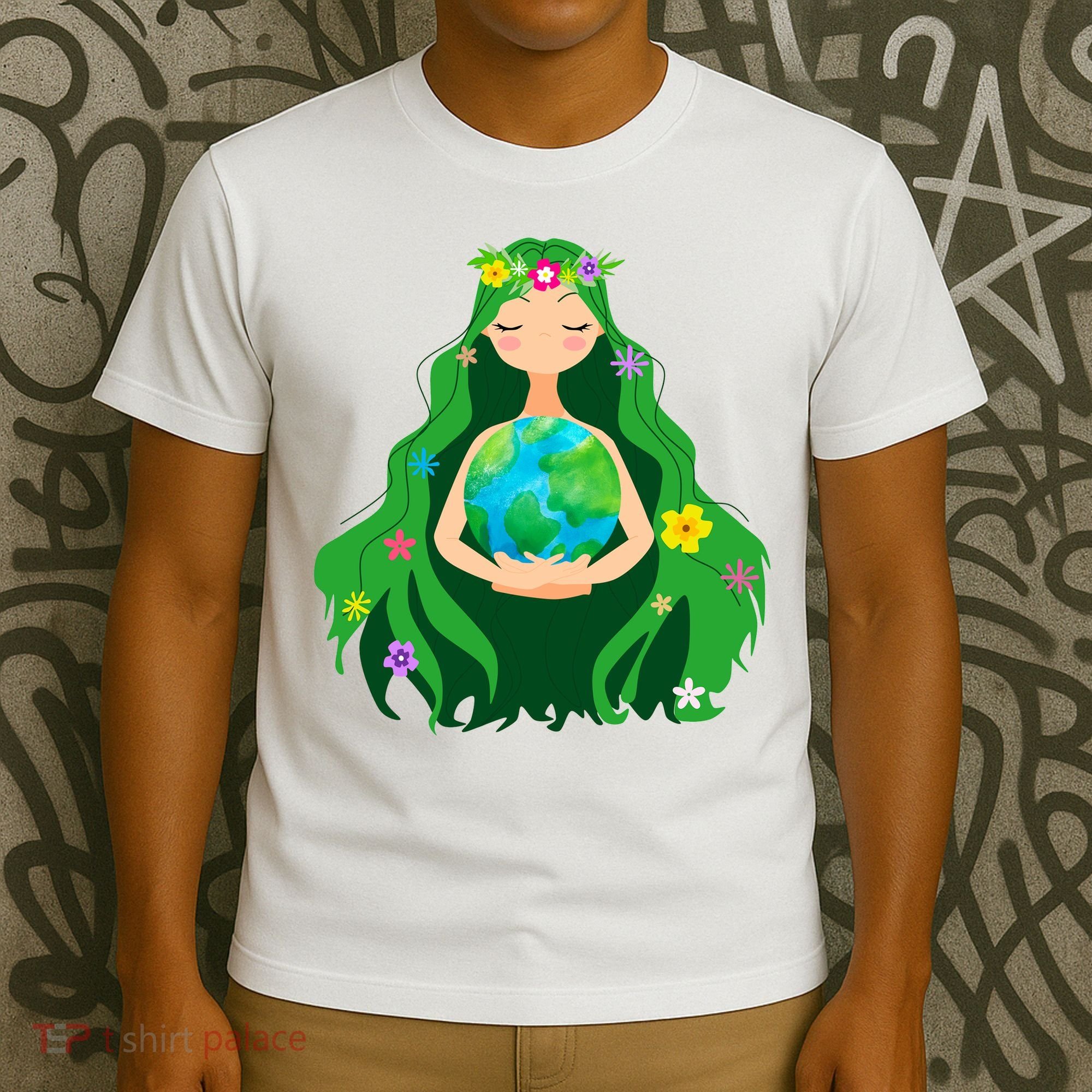 Flower Earth Mother Figure Cute T-Shirt