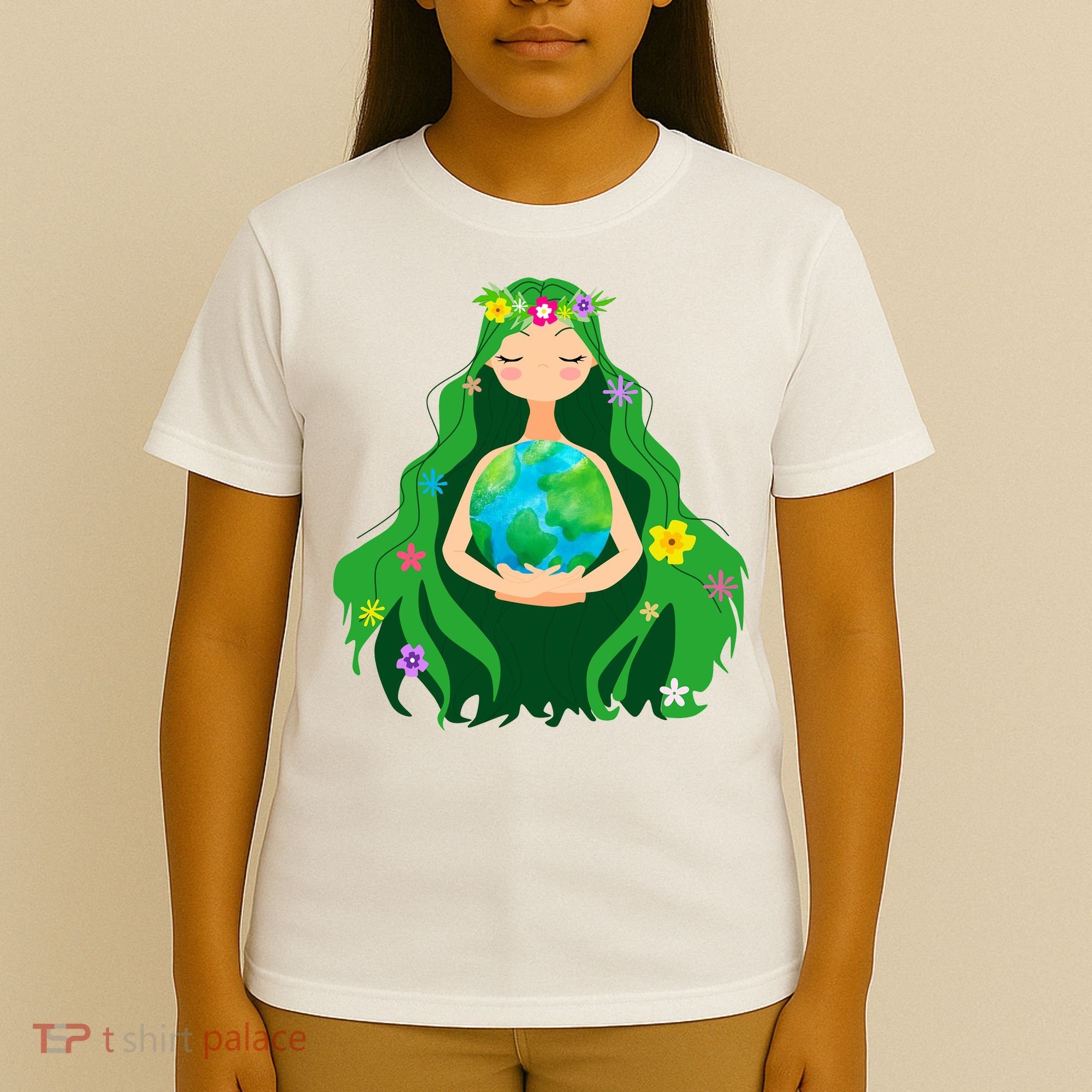 Flower Earth Mother Figure Cute T-Shirt
