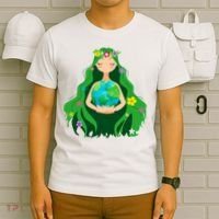 Flower Earth Mother Figure Cute T-Shirt thumb 6