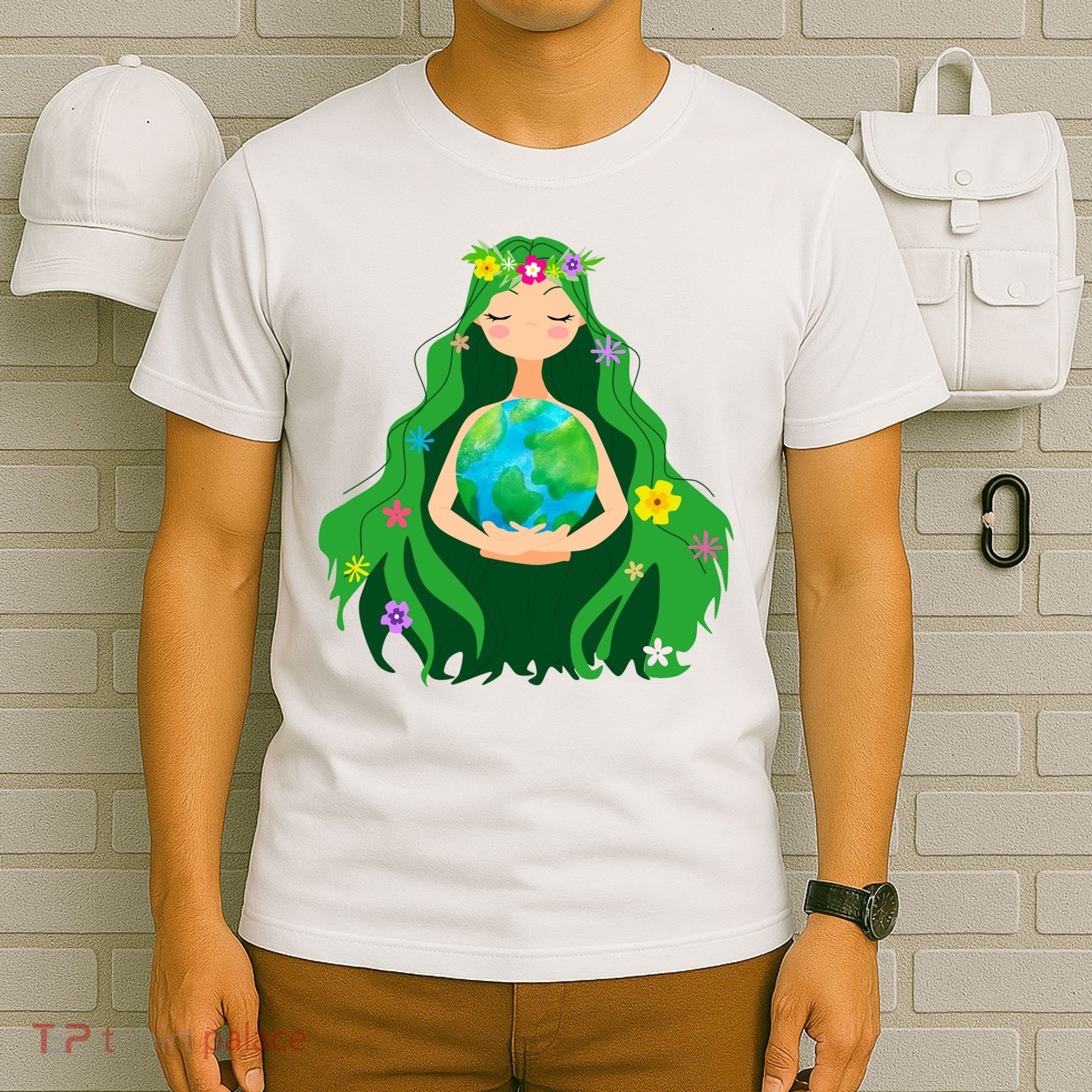 Flower Earth Mother Figure Cute T-Shirt