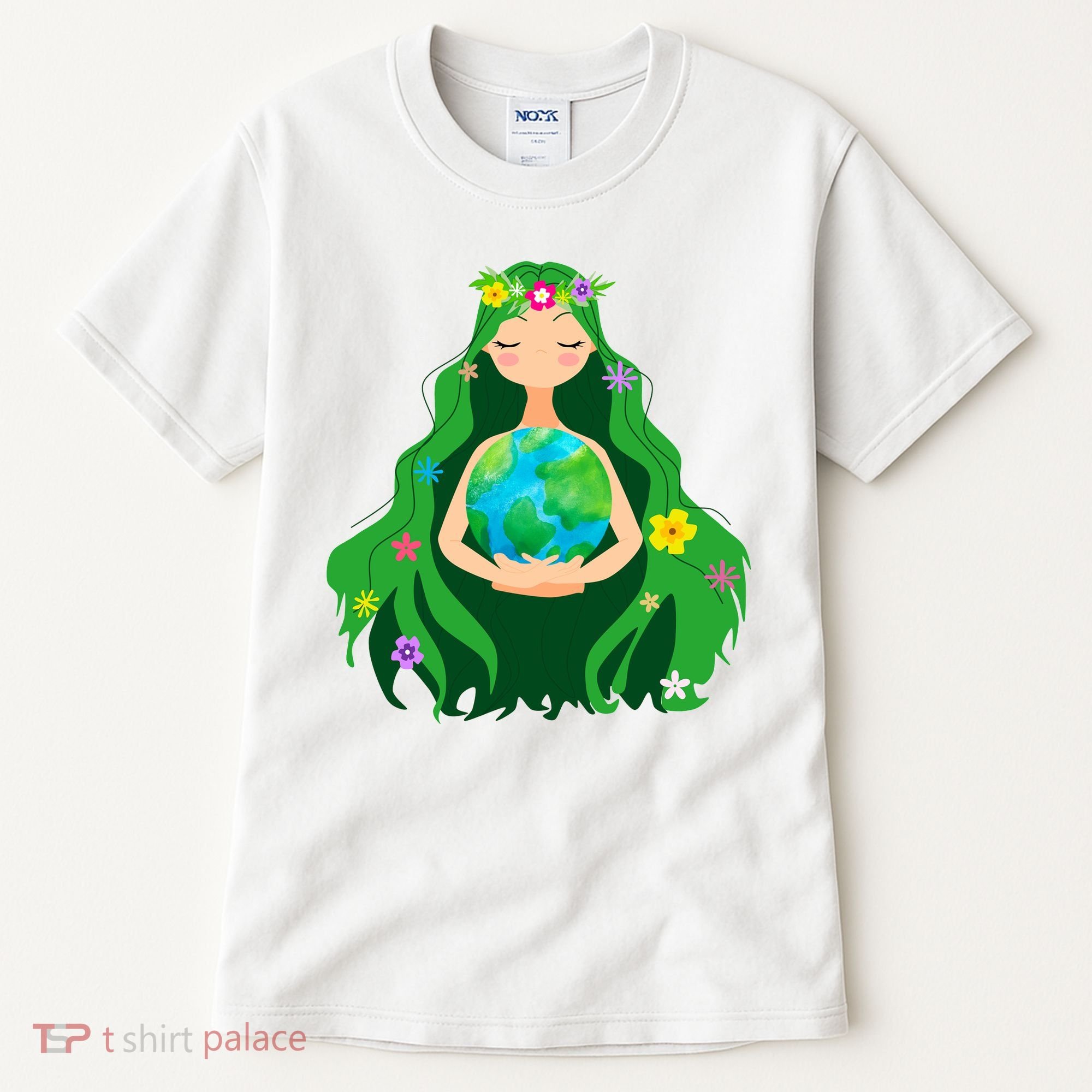 Flower Earth Mother Figure Cute Tall T-Shirt
