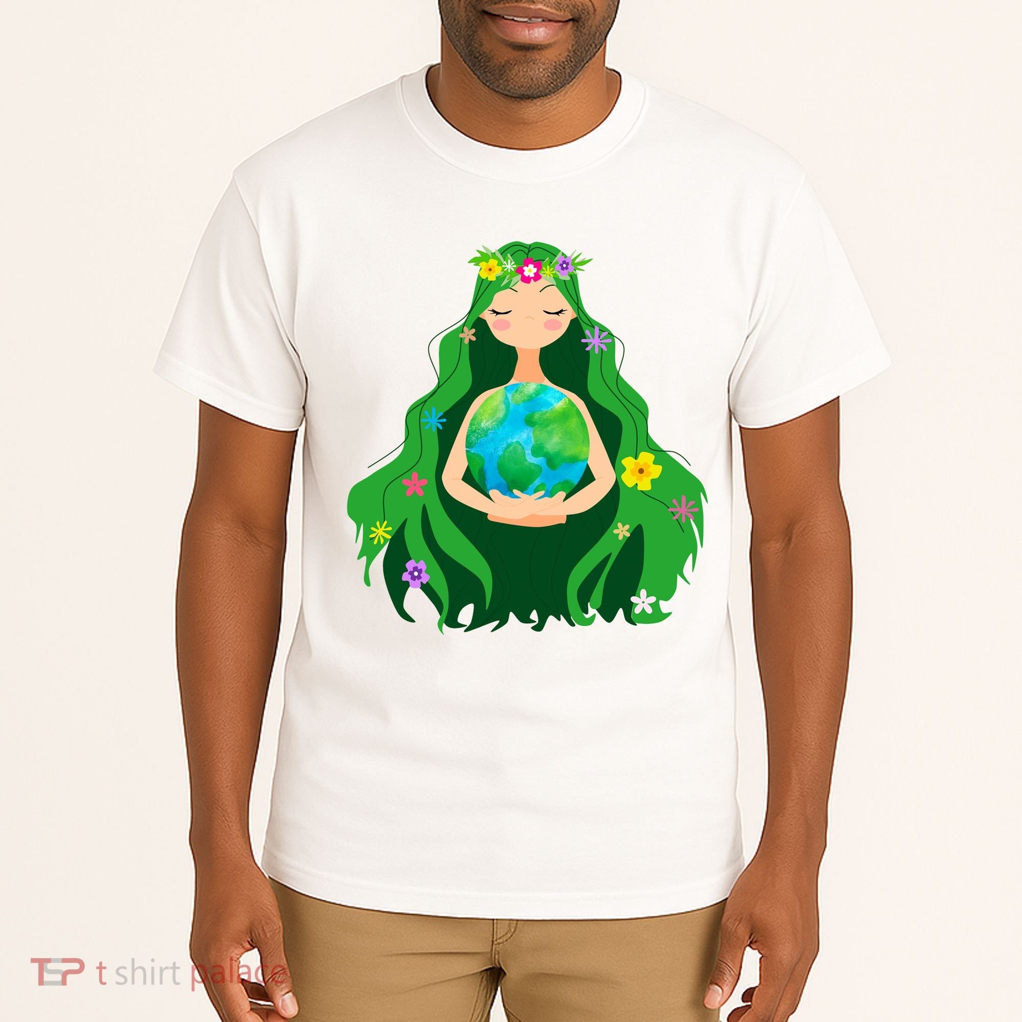 Flower Earth Mother Figure Cute Tall T-Shirt