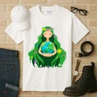 Flower Earth Mother Figure Cute Tall T-Shirt thumb 3