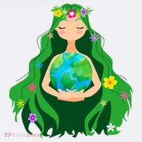 Flower Earth Mother Figure Cute Tall T-Shirt thumb 4
