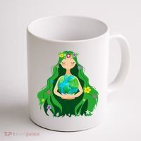 Flower Earth Mother Figure Cute Coffee Mug thumb 1