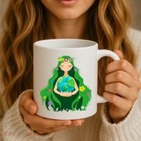 Flower Earth Mother Figure Cute Coffee Mug thumb 3
