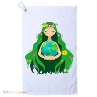 Flower Earth Mother Figure Cute Golf Towel thumb 0
