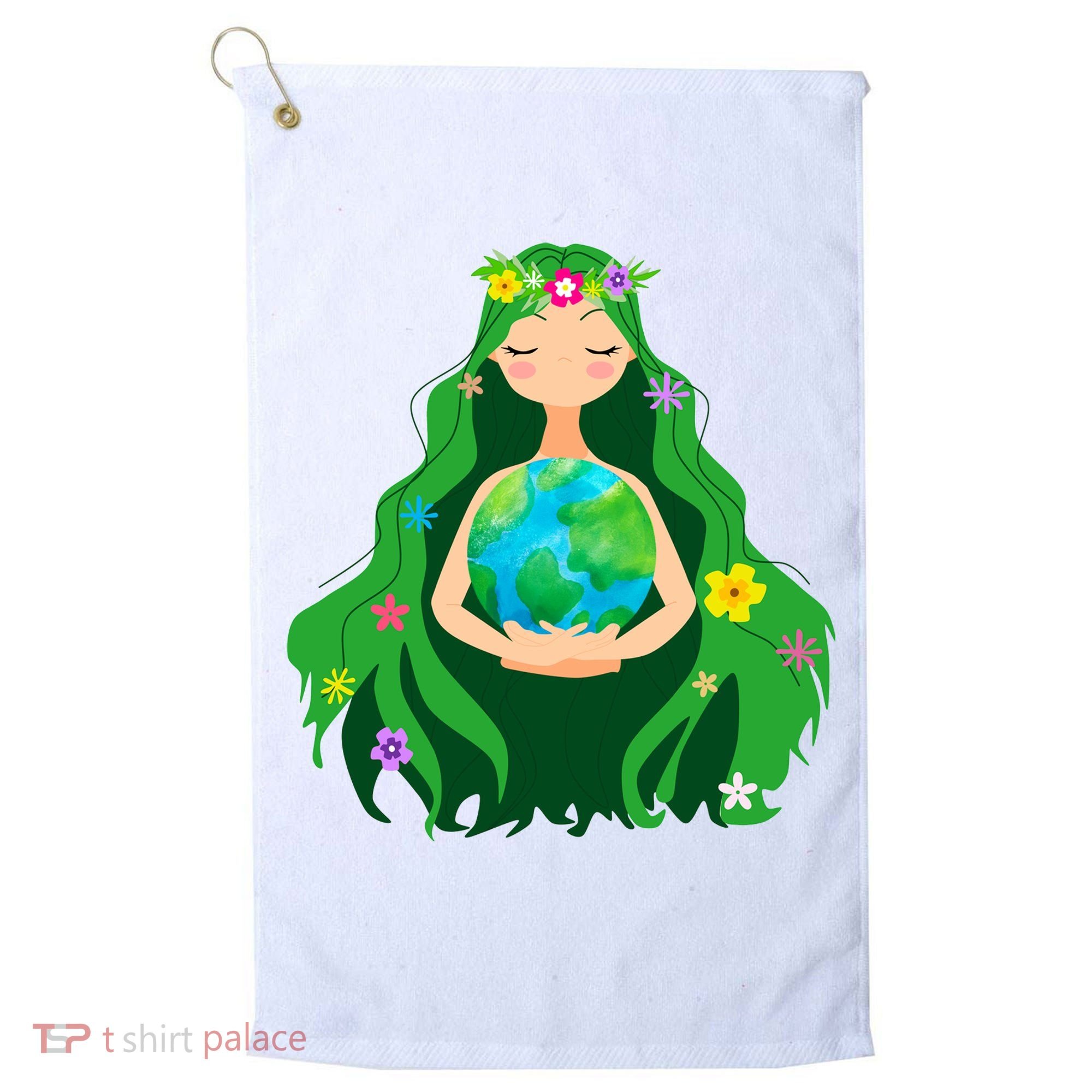 Flower Earth Mother Figure Cute Golf Towel