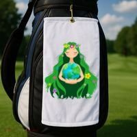 Flower Earth Mother Figure Cute Golf Towel thumb 2