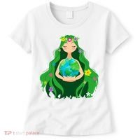 Flower Earth Mother Figure Cute Women's T-Shirt thumb 0