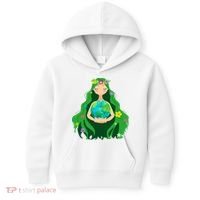 Flower Earth Mother Figure Cute Kids Hoodie thumb 0