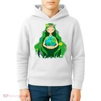 Flower Earth Mother Figure Cute Kids Hoodie thumb 4
