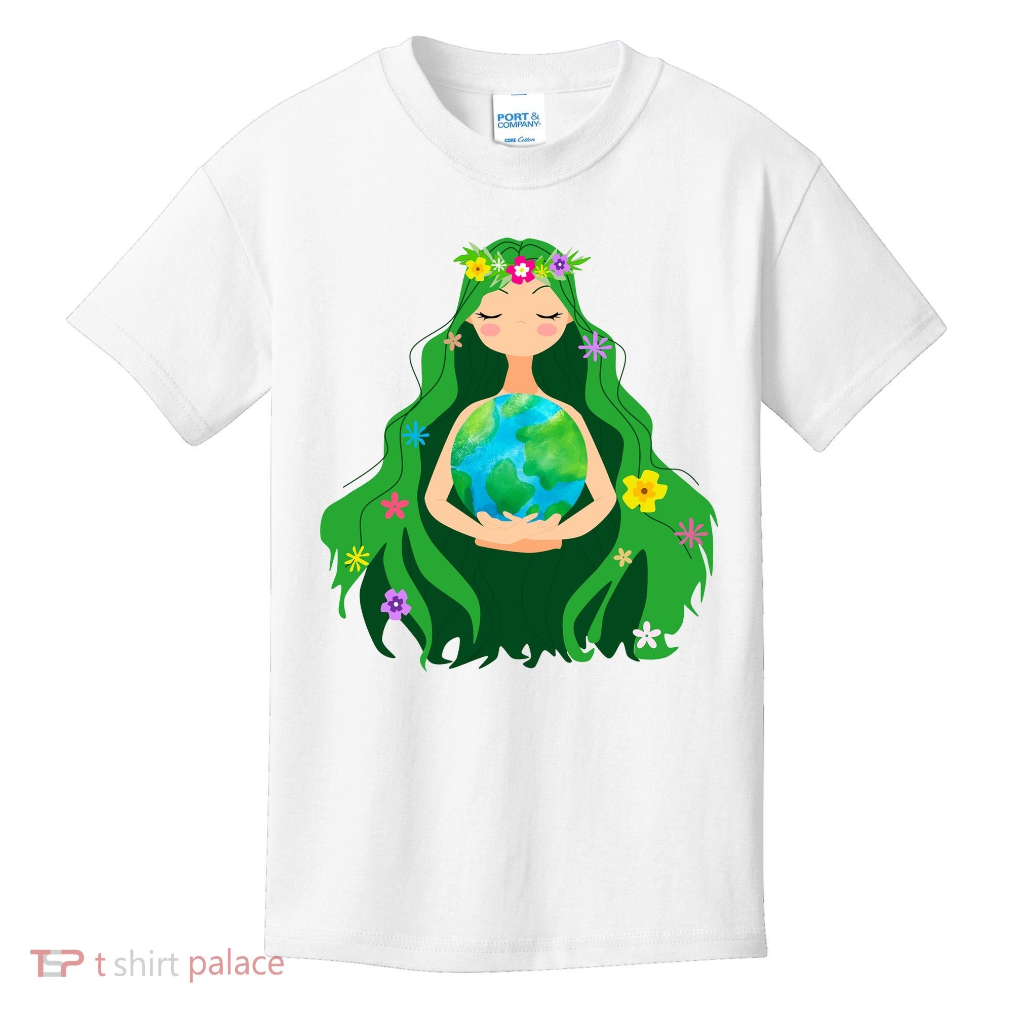 Flower Earth Mother Figure Cute Kids T-Shirt
