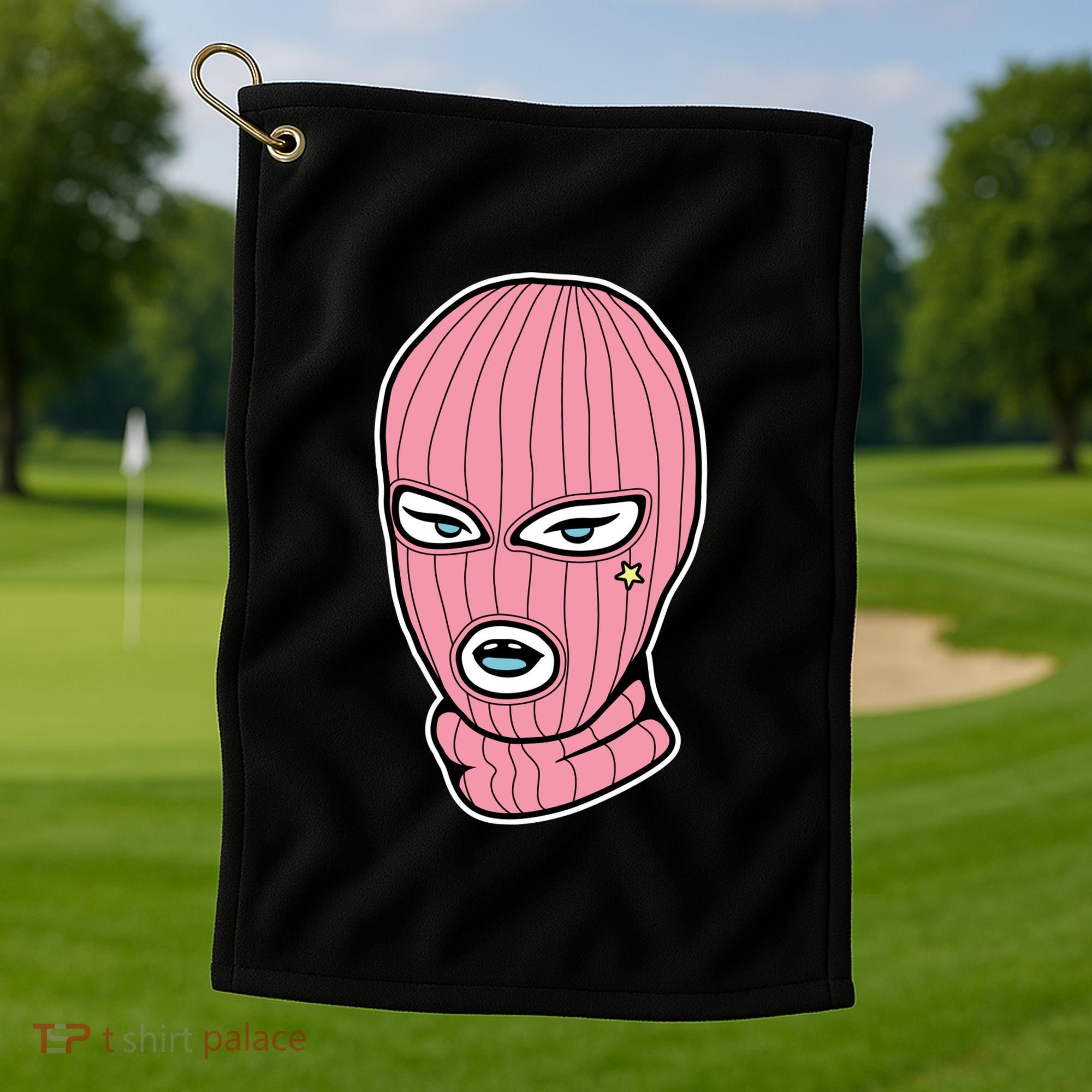Female Pink Ski Golf Towel