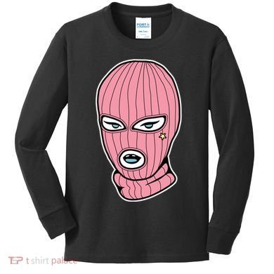 Female Pink Ski Kids Long Sleeve Shirt