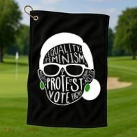 Feminism Equality Protest Vote Ruth Bader Ginsburg Golf Towel thumb 1