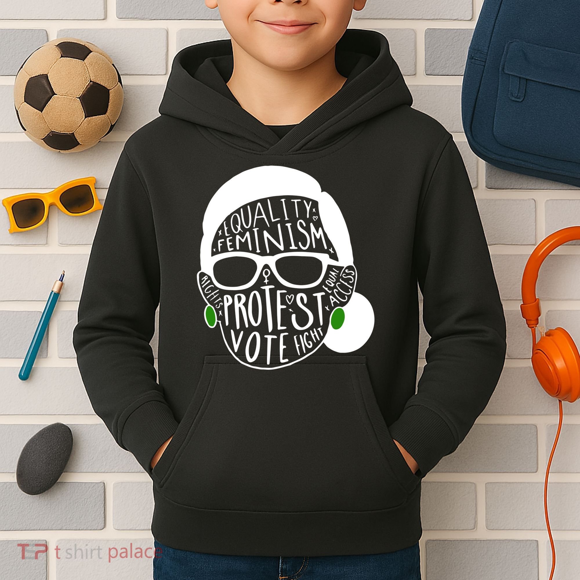Feminism Equality Protest Vote Ruth Bader Ginsburg Kids Hoodie