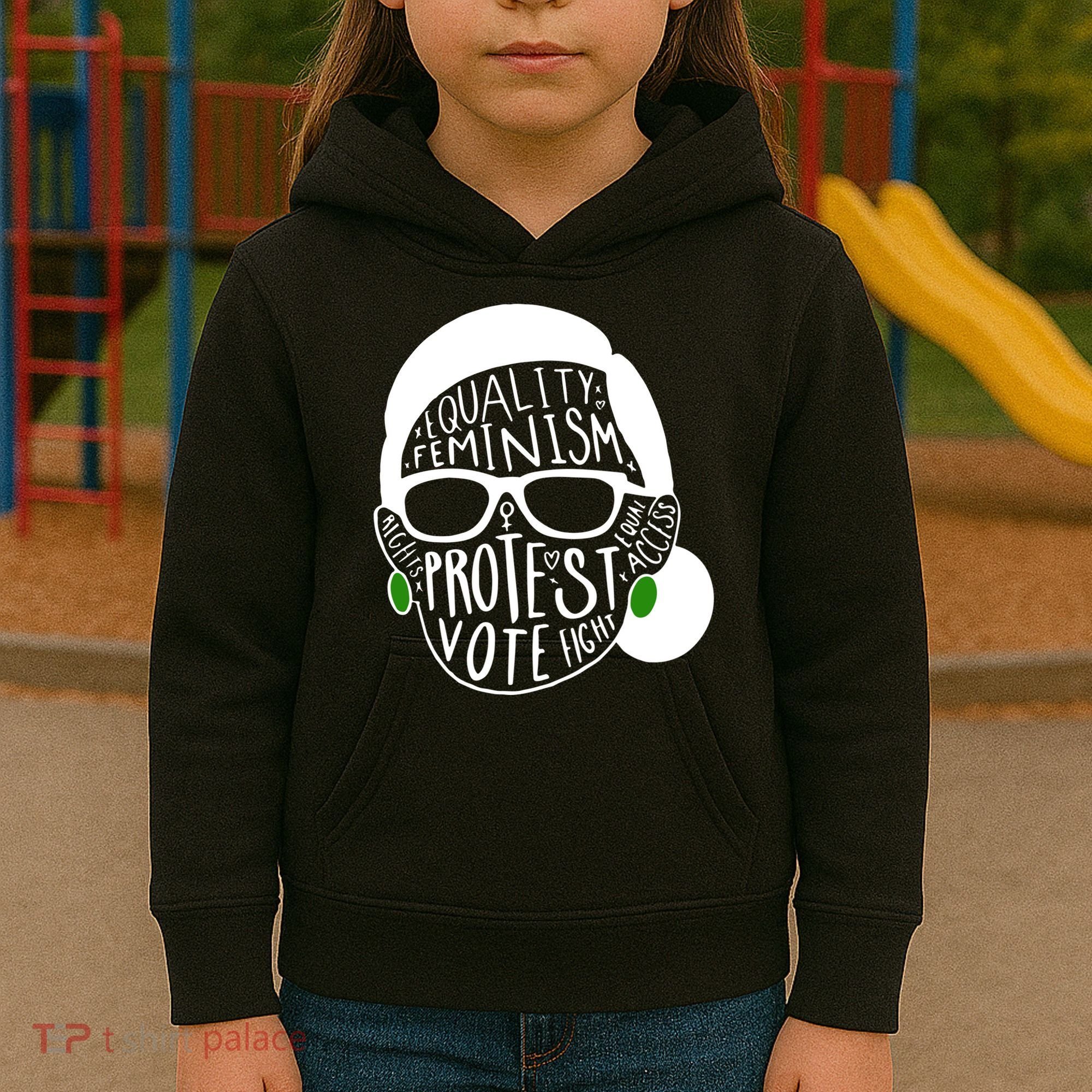 Feminism Equality Protest Vote Ruth Bader Ginsburg Kids Hoodie