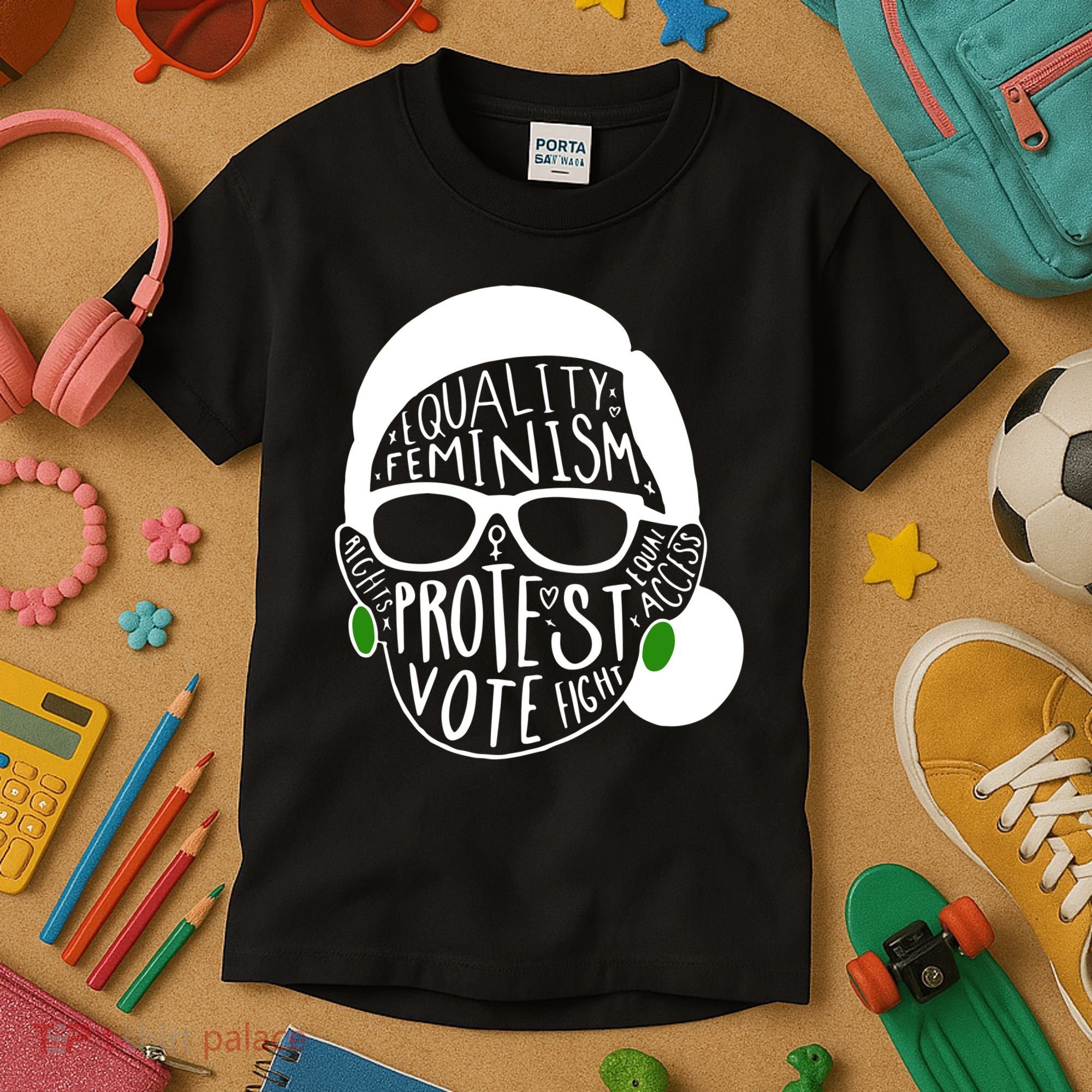 Feminism Equality Protest Vote Ruth Bader Ginsburg Kids T-Shirt