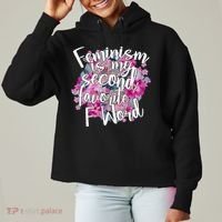 Feminism Is My Second Favorite F Word Ladies Heavyweight Boxy Pullover Hoodie thumb 0