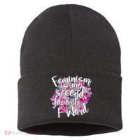 Feminism Is My Second Favorite F Word Sustainable Knit Beanie thumb 0