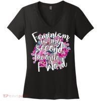 Feminism Is My Second Favorite F Word Women's V-Neck T-Shirt thumb 0