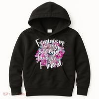 Feminism Is My Second Favorite F Word Kids Hoodie thumb 0
