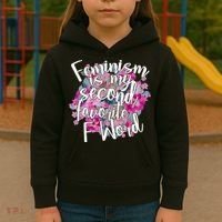 Feminism Is My Second Favorite F Word Kids Hoodie thumb 3