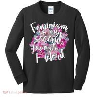 Feminism Is My Second Favorite F Word Kids Long Sleeve Shirt thumb 0