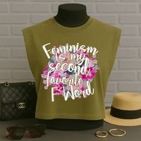 Feminism Is My Second Favorite F Word Garment-Dyed Women's Muscle Tee thumb 3